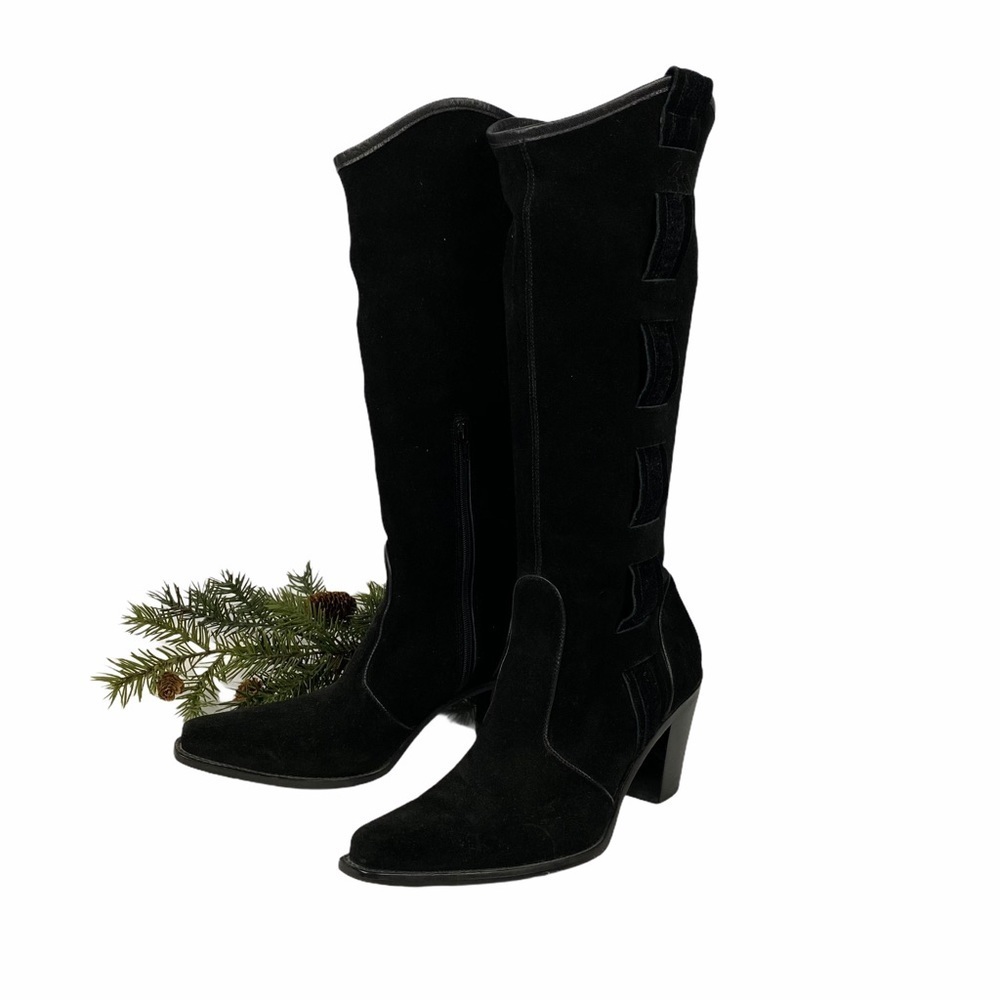 VIA SPIGA Black Suede Boots 7.5 M